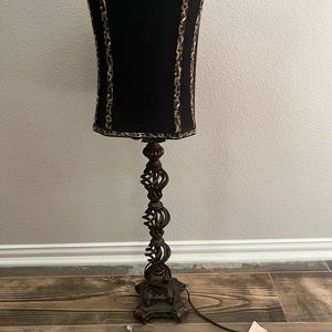 Tall Table black and bronze leopard print Lamp